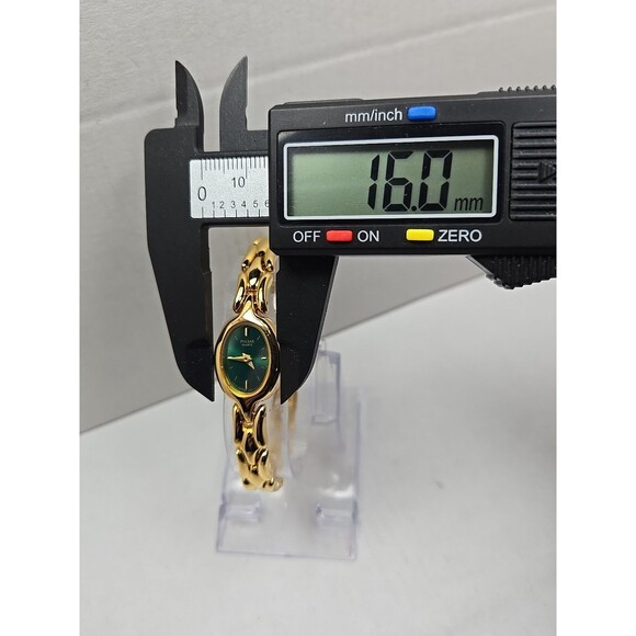 Vintage Pulsar V810 6410 Green Dial Gold Tone Womens Quartz Watch New Battery - Picture 5 of 11